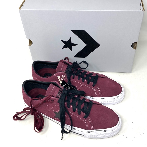 Converse One Star Pro OX Shoes Low Men's Sneakers Skate Suede Bordeaux A05091C - Picture 7 of 11